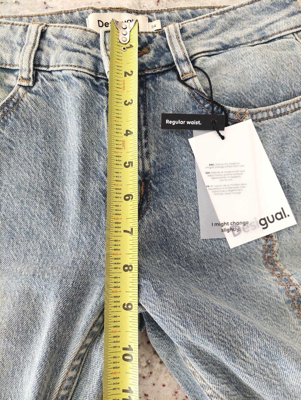 Desigual Jeans With Flower Topstitching SS26 Collection (Size 34/US 2) NWT - Picture 11 of 15